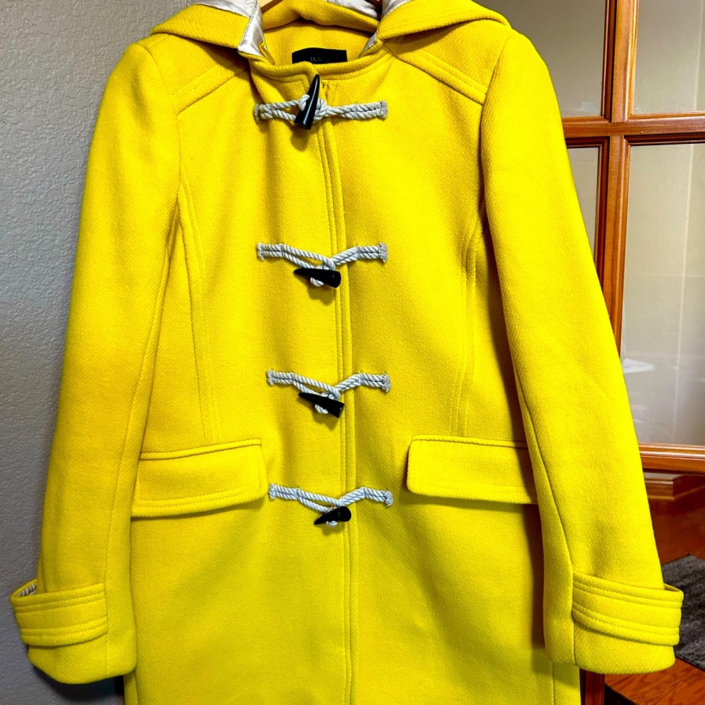 J.Crew Yellow Italian Stadium-Cloth Wool Toggle Coat